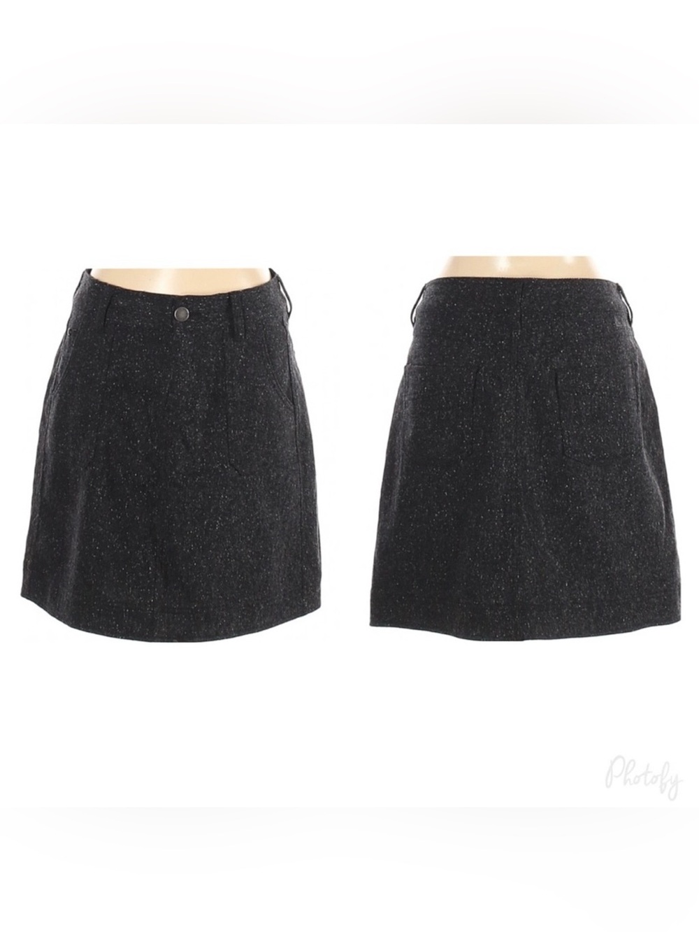 Woolrich Wool Skirt Charcoal Grey Size 10